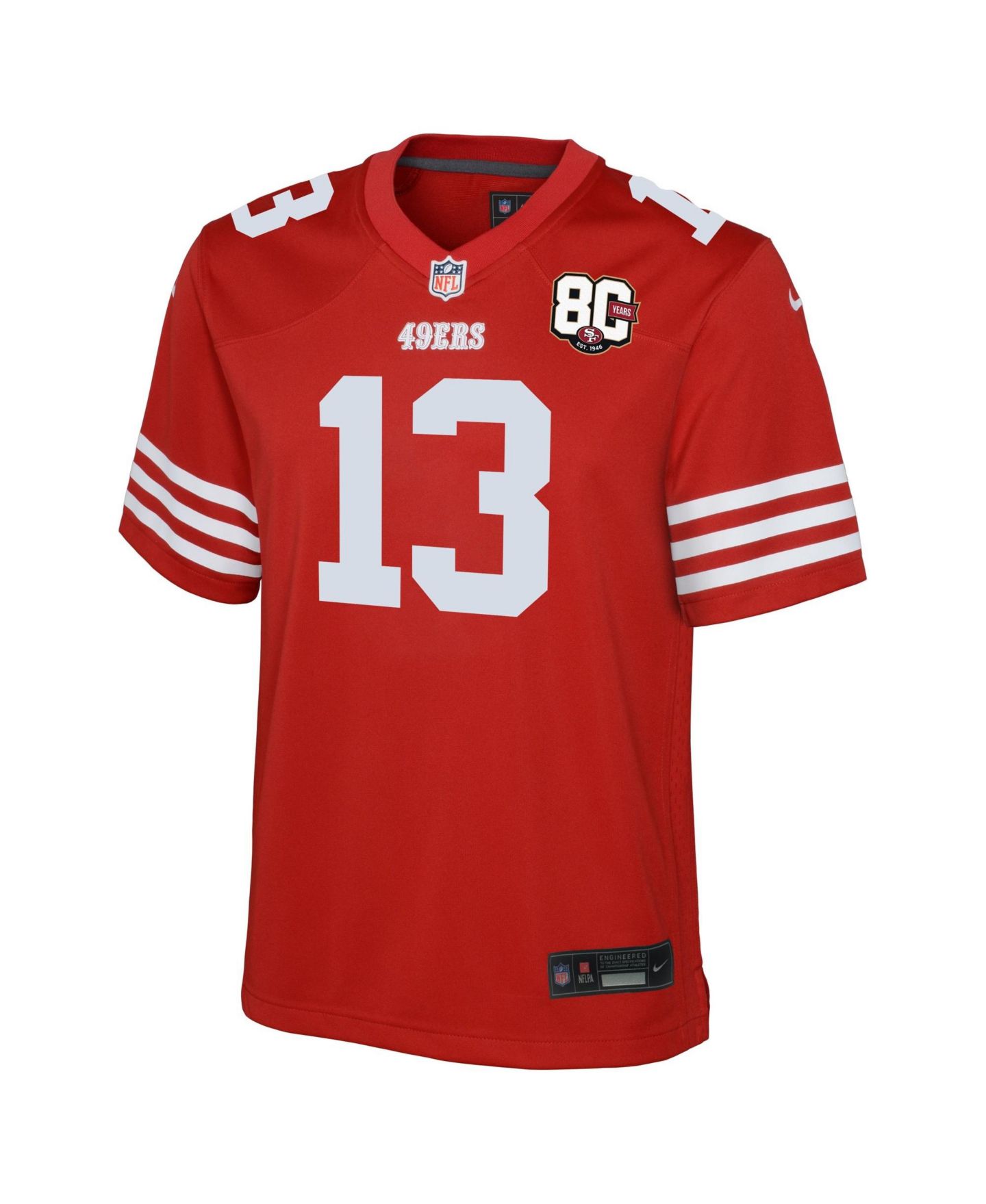 Детский топ Nike Brock Purdy Scarlet San Francisco 49ers 80th Anniversary Game Jersey — фото 2