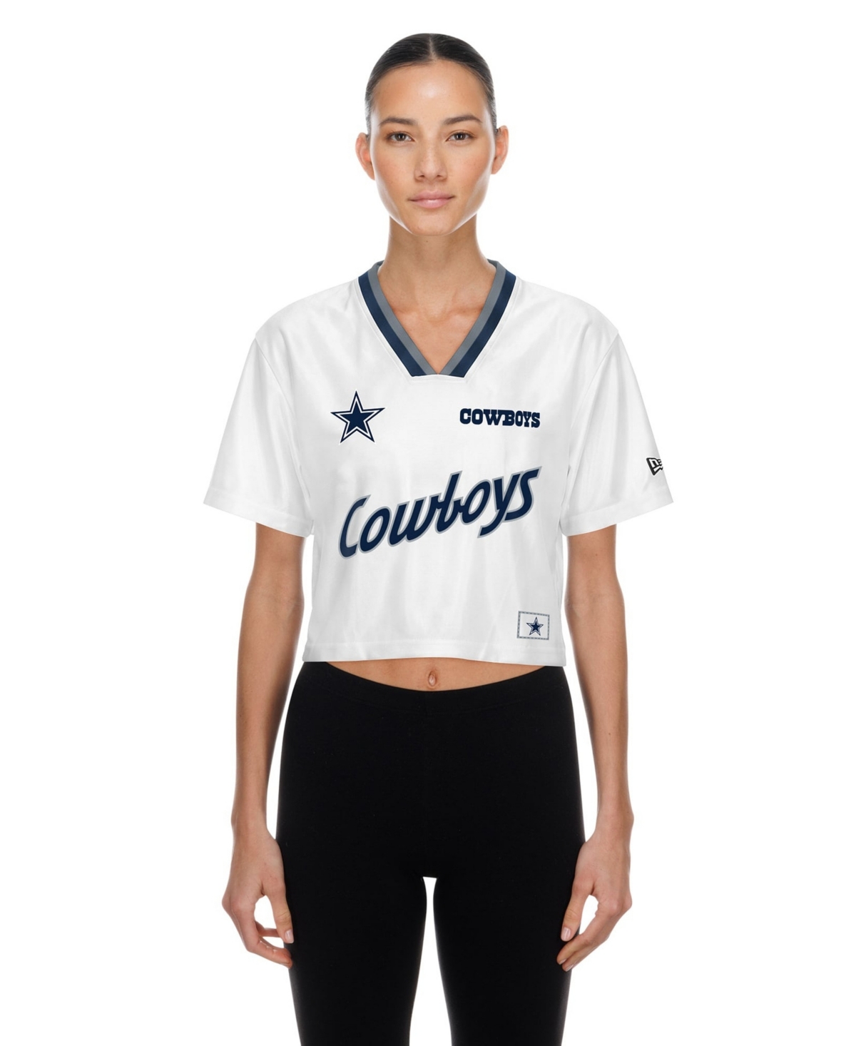 New Era Women's White Dallas Cowboys Sport Classics Boxy Cropped Fashion Jersey