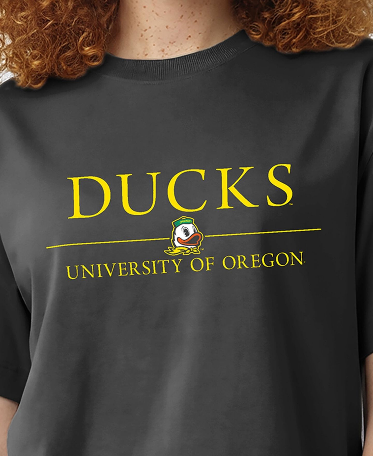 Женская футболка Champion Black Oregon Ducks Waist Length Wordmark — фото 5