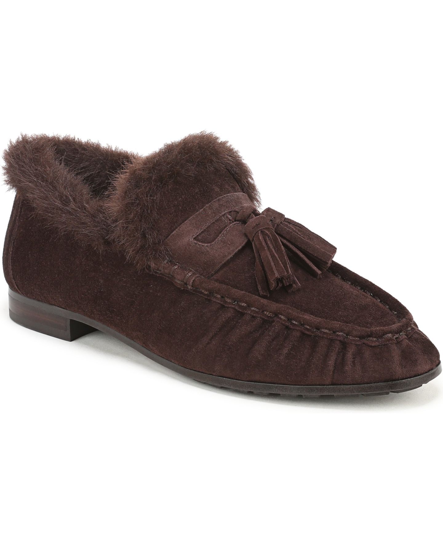 Женские туфли Sam Edelman Lana Fur Tassel Slip-On, цвет: Замшевый — фото 1