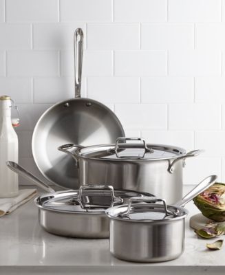 All-Clad D5 Brushed Stainless Steel 14-Pc. Cookware Set - Macy's