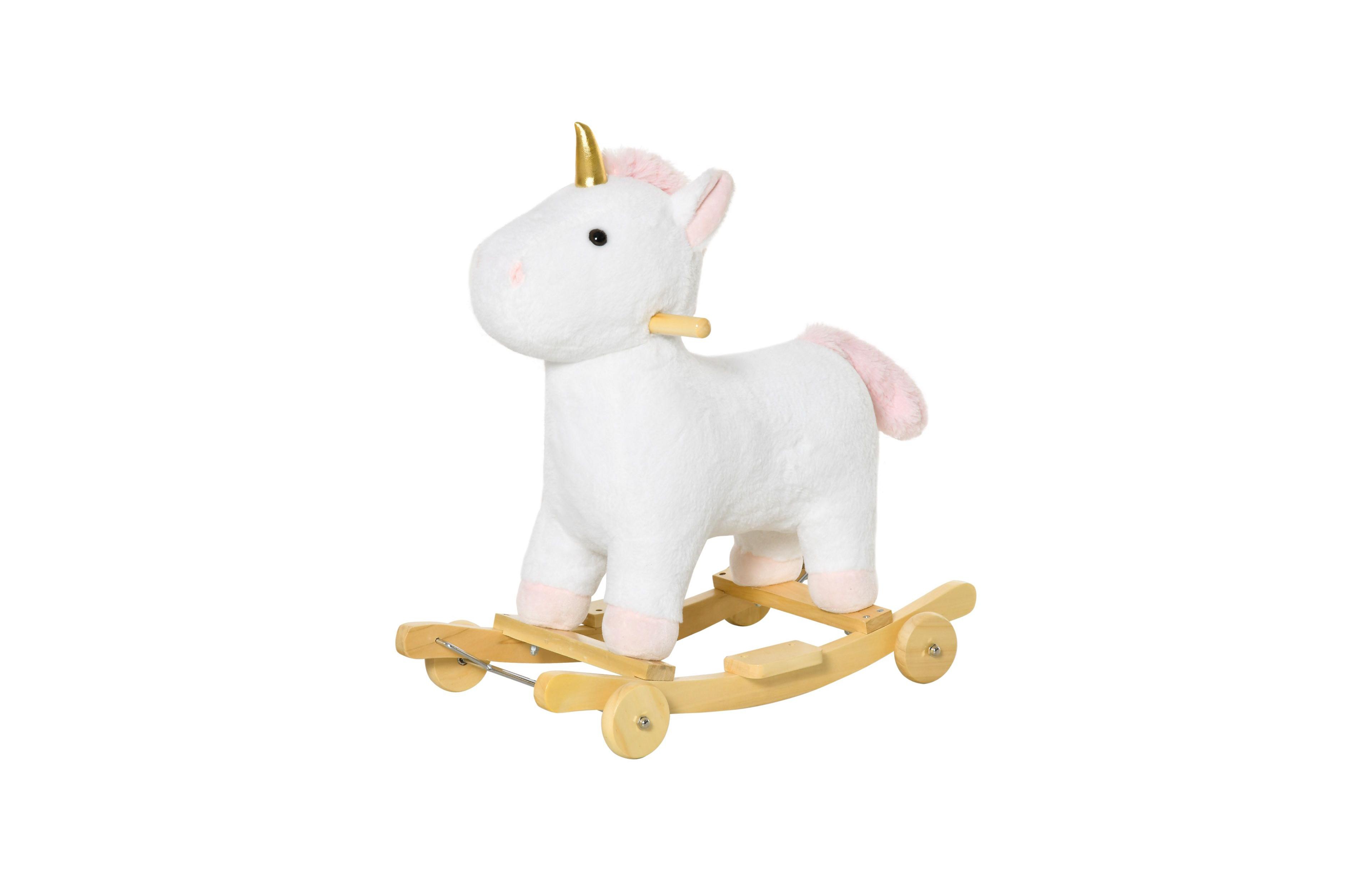 Sevorley Wooden 2-in-1 Gliding and Rocking Ride-On Toy, Ages 3-6