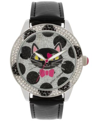 Betsey Johnson - Women's Black Imitation Leather Strap Watch 42mm BJ00560-02
