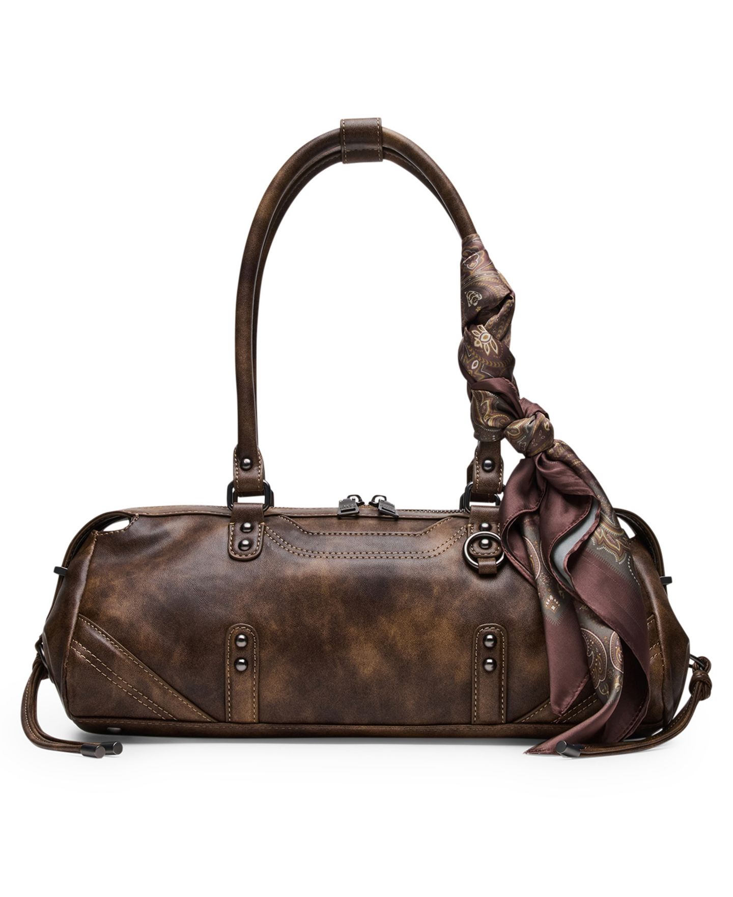 Женская сумка Steve Madden Cierra Medium Scarf Detail Large Shoulder Handbag, цвет: Коричневый — фото 3