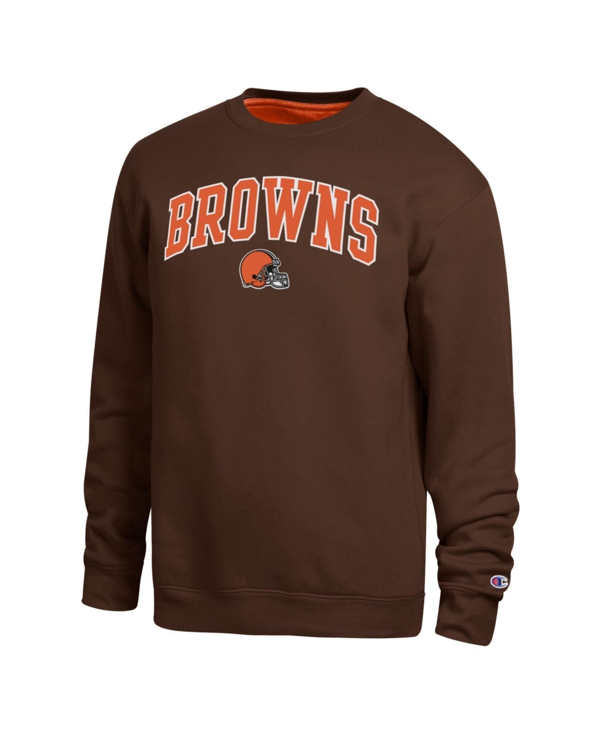Champion Men's Cleveland Browns Graphic Cotton-Blend Crewneck Pullover Sweatshirt - Brown