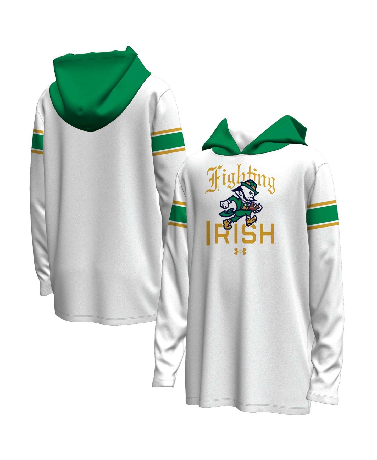 Детское худи Under Armour Kelly Green Notre Dame Fighting Irish Irish Wear Green ArmourFuse — фото 1
