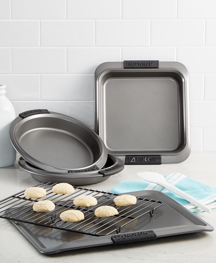 Anolon Advanced Bakeware 5pc Nonstick Set With Silicone Grips Gray : Target
