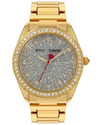 Betsey Johnson Women's Gold-Tone Bracelet Watch 40mm BJ00190-67 - Macy's