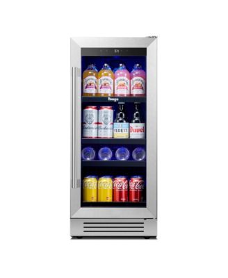 15 Inch Beverage Refrigerator 100 Can Mini Fridge Door, 34-54 &iquest; Built-In Beverage Cooler for Drink Soda Wine - For Home