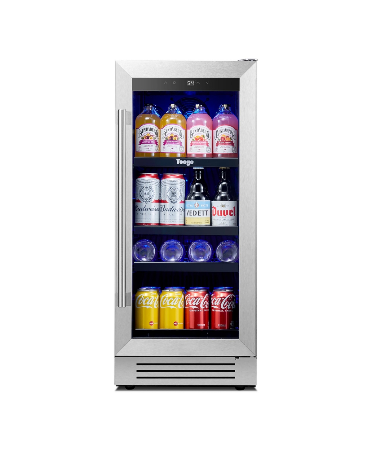 Yeego 15 Inch Beverage Refrigerator 100 Can Mini Fridge Door, 34-54 Built-In Beverage Cooler for Drink Soda Wine