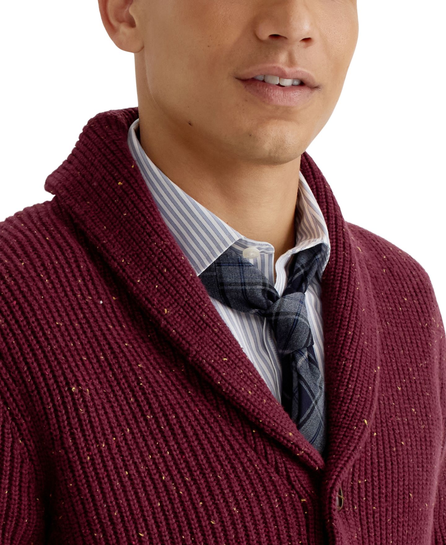 Мужской кардиган Nautica Donegal Textured Classic-Fit Shawl-Collar, цвет: Seaprtburg — фото 5