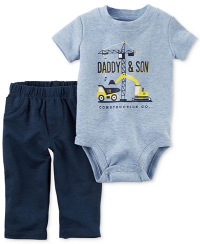 Carter's 2-Pc. Daddy & Son Construction Bodysuit & Pants Set