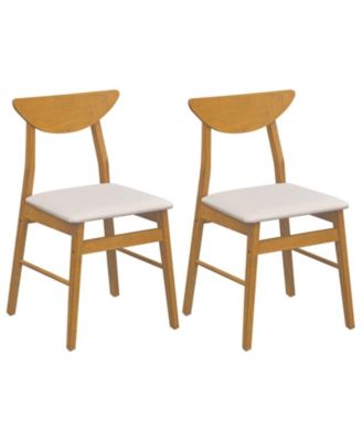2-Piece Upholstered Dining Chair Set with Curved Backrest