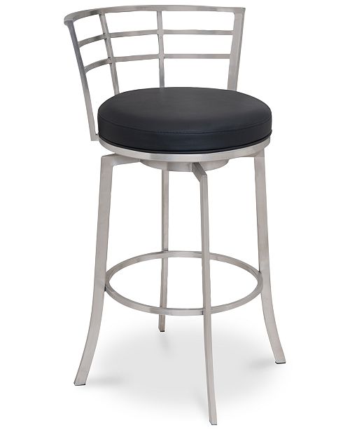 Brushed Stainless Steel Bar Stools armen living viper 26 counter height swivel barstool in brushed stainless steel finish with black