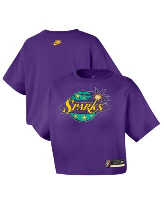 Women's  Purple Los Angeles Sparks Throwback Cropped T-Shirt - Court Origins