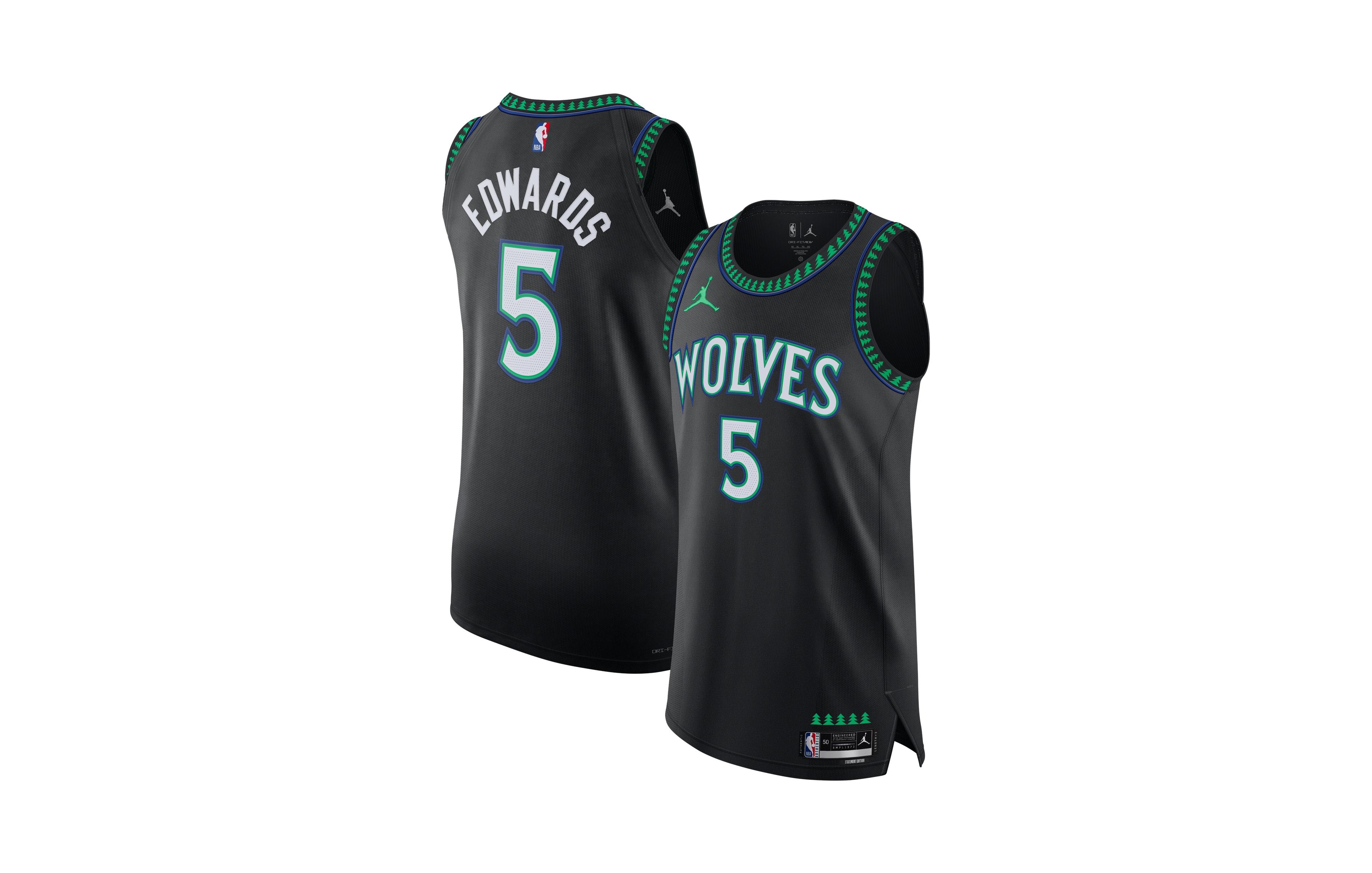 Jordan Men's Anthony Edwards Black Minnesota Timberwolves Authentic Jersey