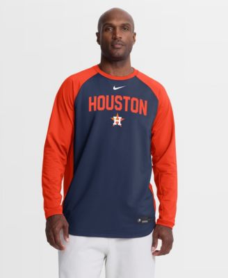 Nike - Men's Navy Houston Astros Authentic Collection Raglan Dri-FIT Sweatshirt Navy