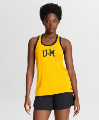 Women's  Maize/Navy Michigan Wolverines Tri-Blend Dri-FIT Racerback Tank Top