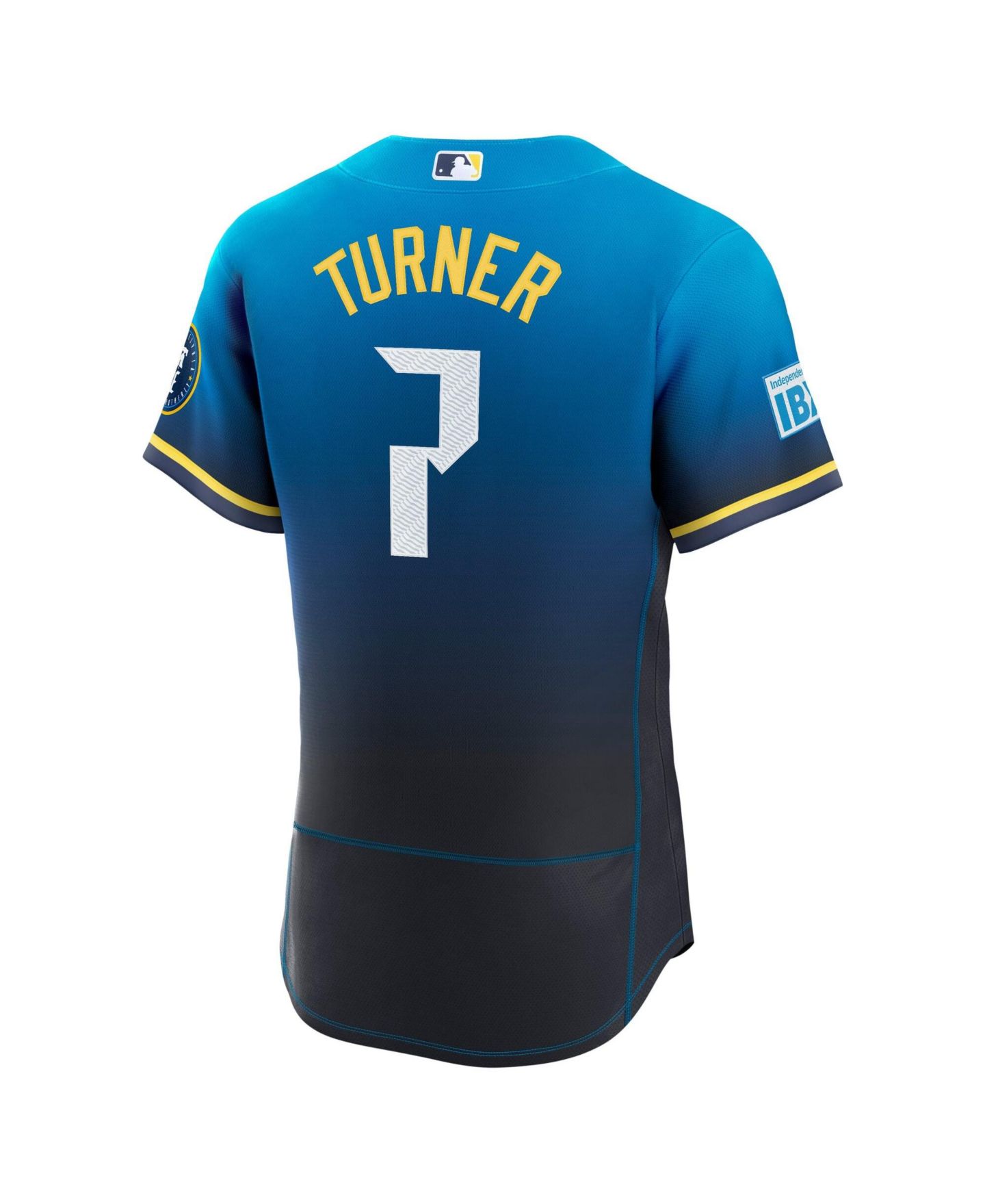 Мужской топ Nike Navy Trea Turner Philadelphia Phillies City Connect Authentic Sponsor Patch Jersey — фото 3