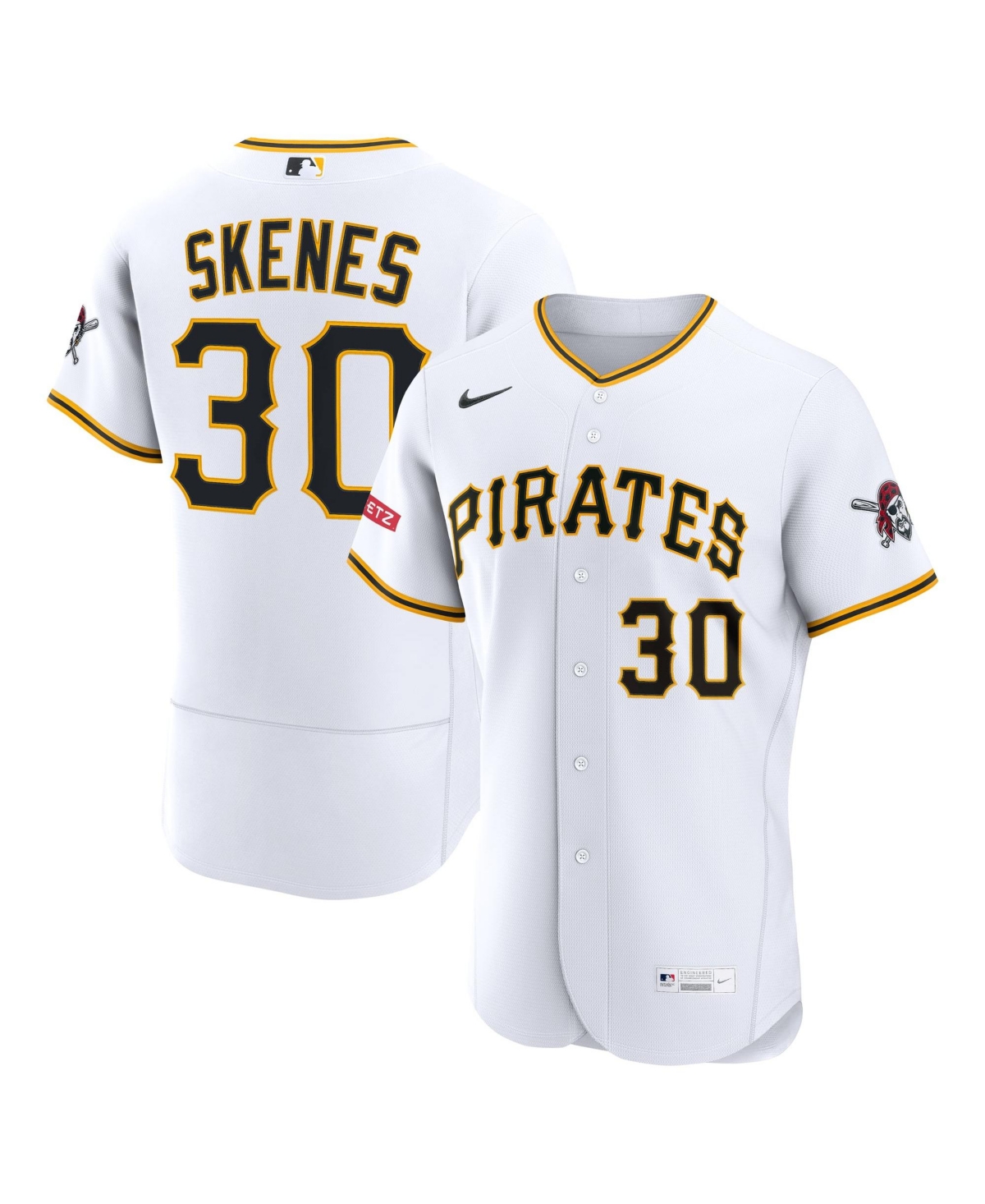 Nike Men's Paul Skenes White Pittsburgh Pirates Home Authentic Sponsor Patch Jersey