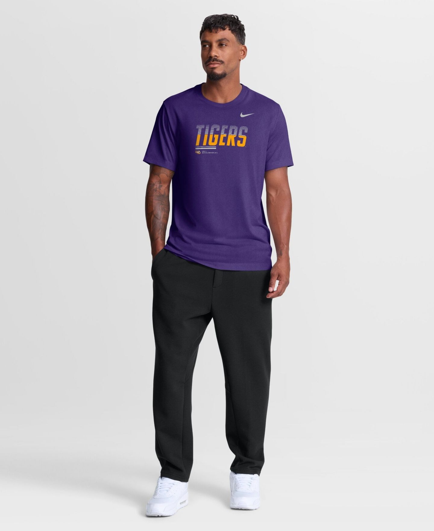 Мужская футболка Nike Purple LSU Tigers Sideline Legend Dri-FIT — фото 3