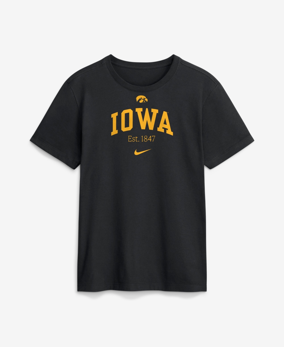 Iowa Academic Arch Nike Men's College T-Shirt in Black | N19900AIA-7PJ
