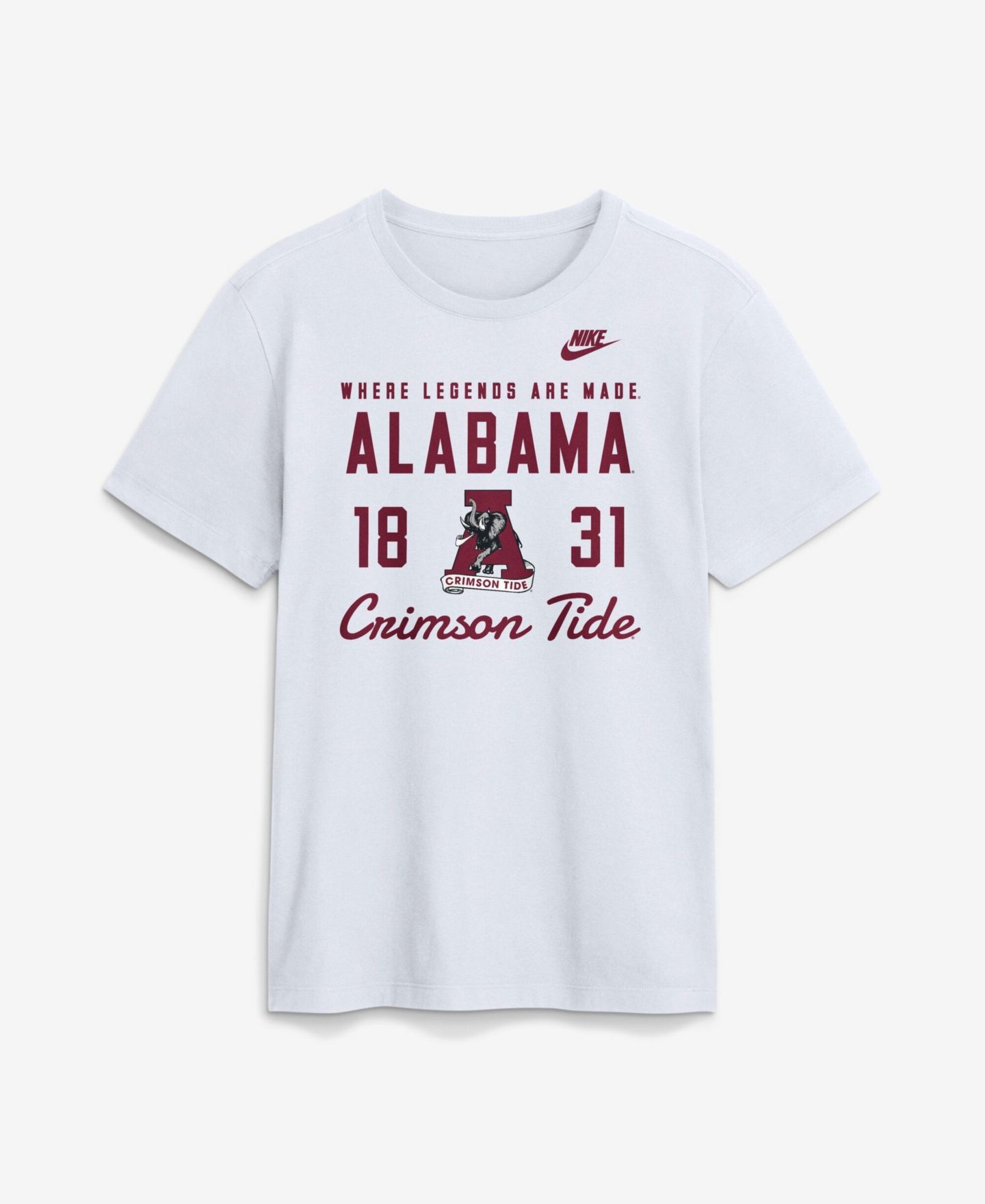 Мужская футболка Nike White Alabama Crimson Tide Legacy Stacked Established — фото 1