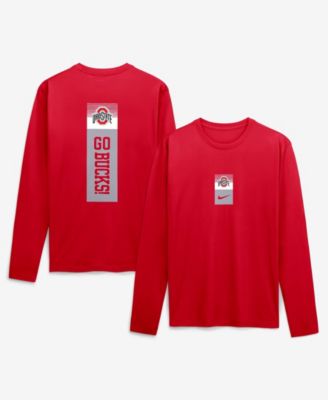 Men's  Scarlet Ohio State Buckeyes Double Stack Legend Dri-FIT Long Sleeve T-Shirt