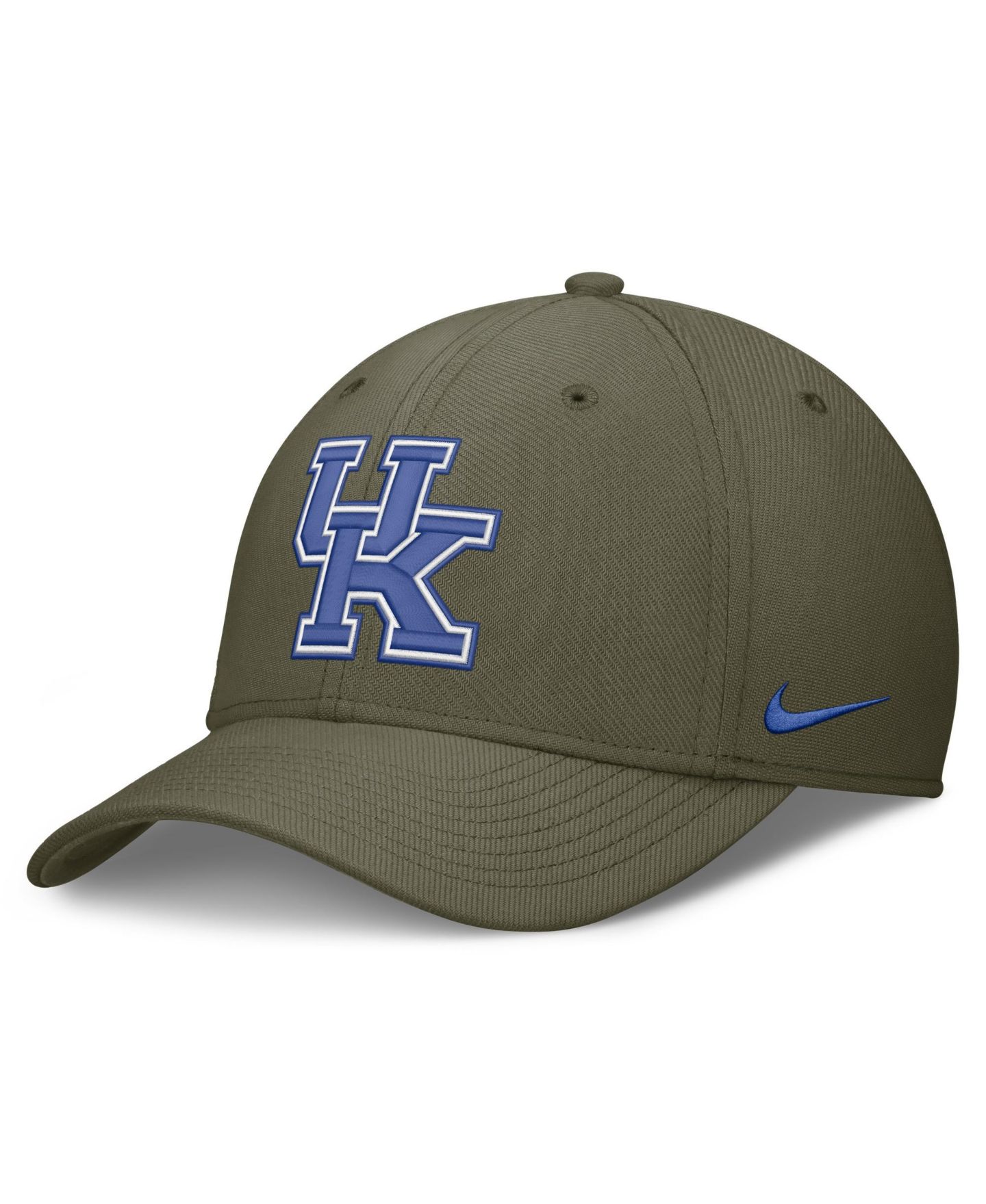 Мужской головной убор Nike Olive Kentucky Wildcats Primetime SwooshFlex Dri-FIT Hat — фото 1