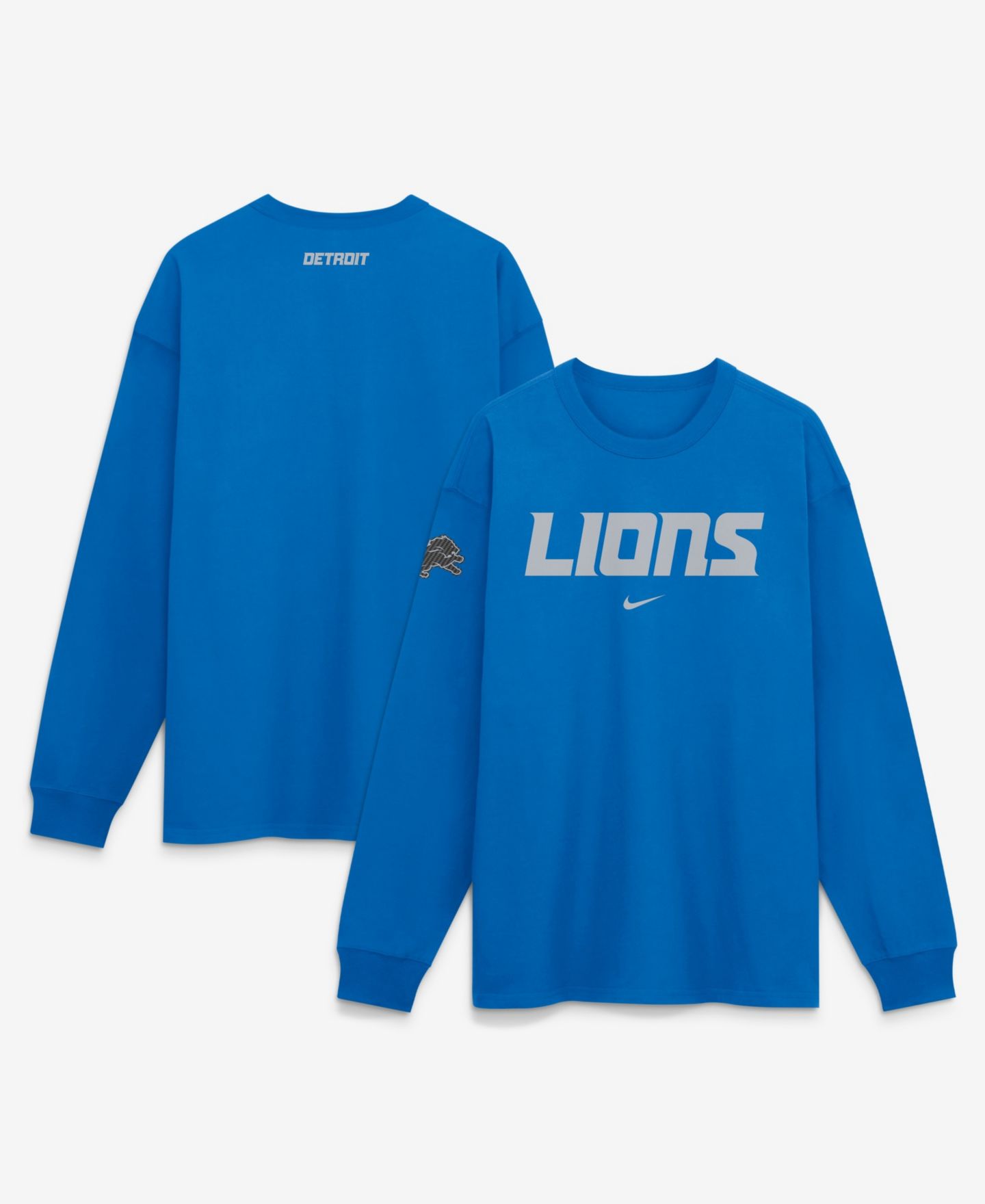 Мужская футболка Nike Blue Detroit Lions 2026 Rivalries Collection Max90 Long Sleeve — фото 1