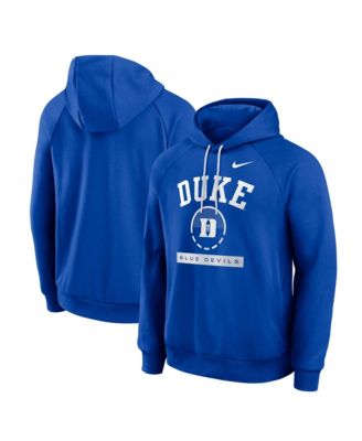 Nike - Men's  Royal Duke Blue Devils Courtside Practice Dri-FIT Raglan Fleece Hoodie Royal