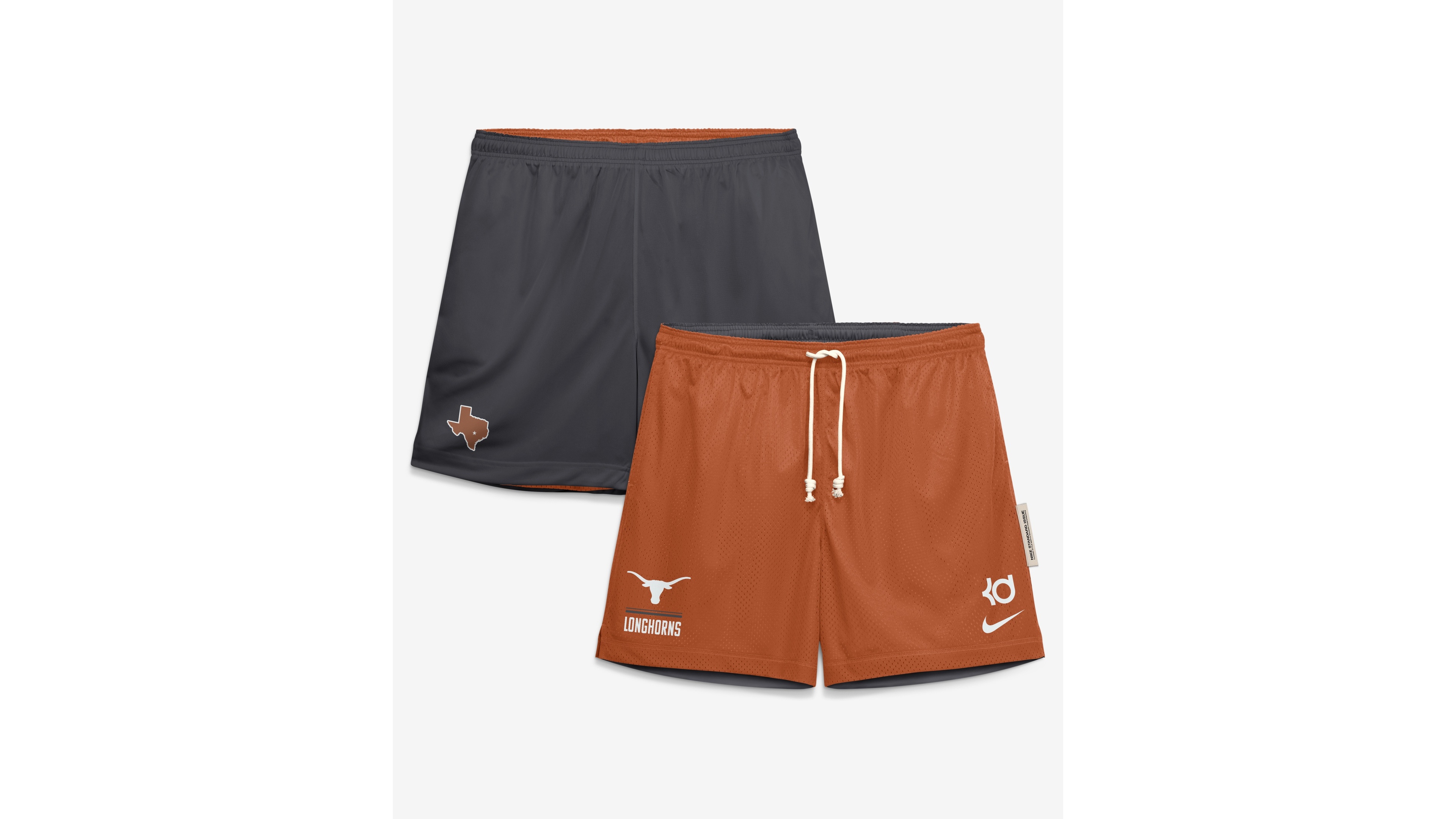 Nike Men's Kevin Durant Texas Orange/Gray Longhorns Courtside Reversible Dri-fit Shorts