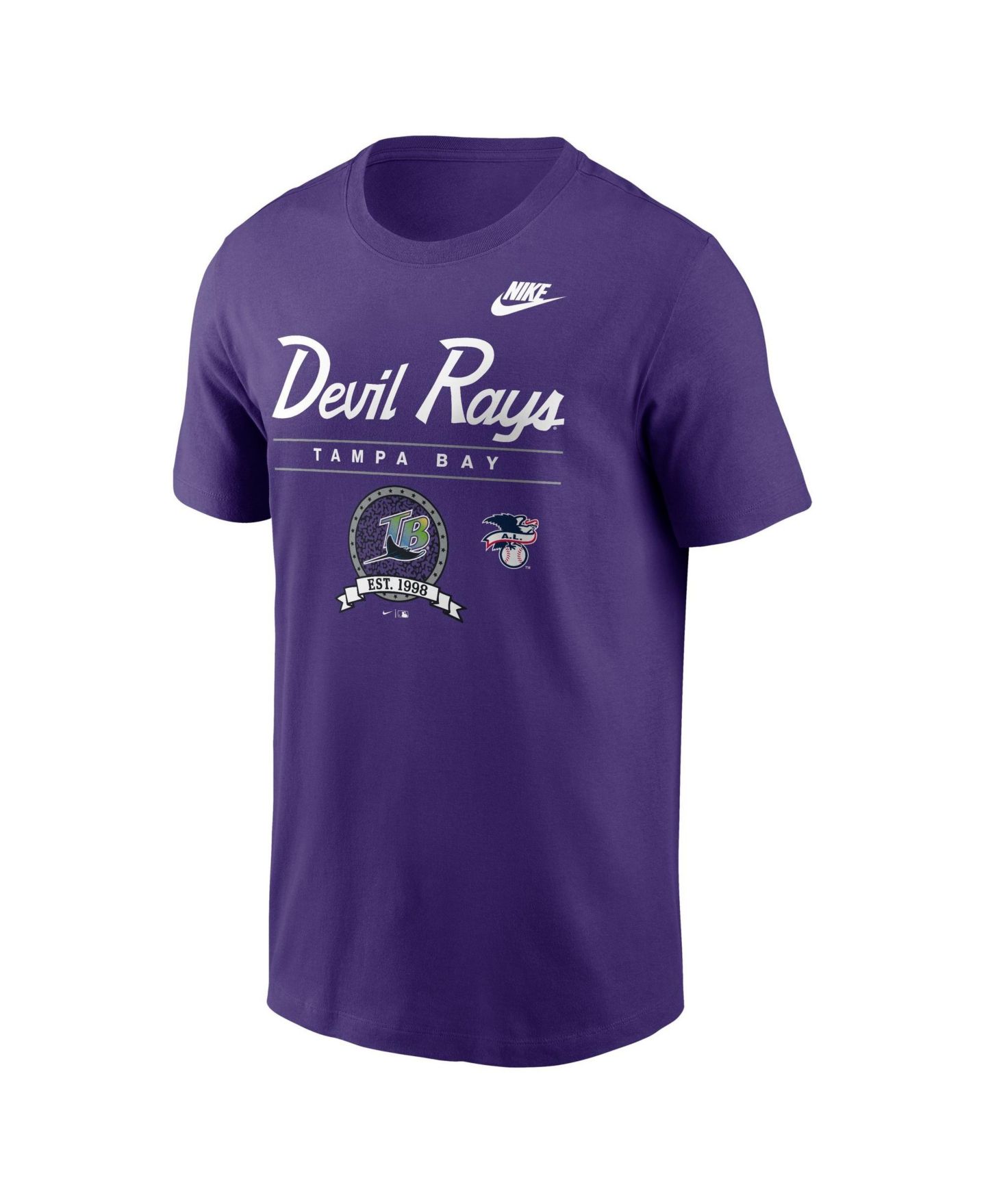 Мужская футболка Nike Purple Tampa Bay Rays Cooperstown Graphic — фото 3