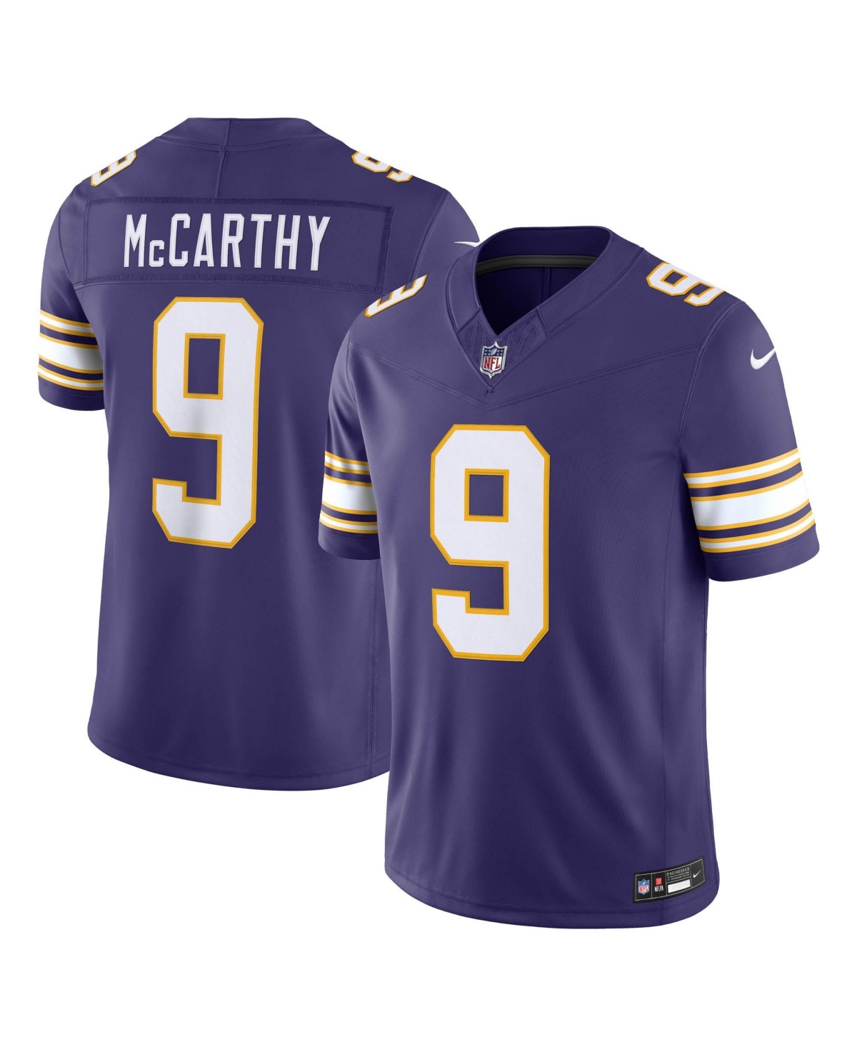 Nike Men's J.j. McCarthy Purple Minnesota Vikings Alternate Classic Vapor F.u.s.e. Stitched Limited Jersey