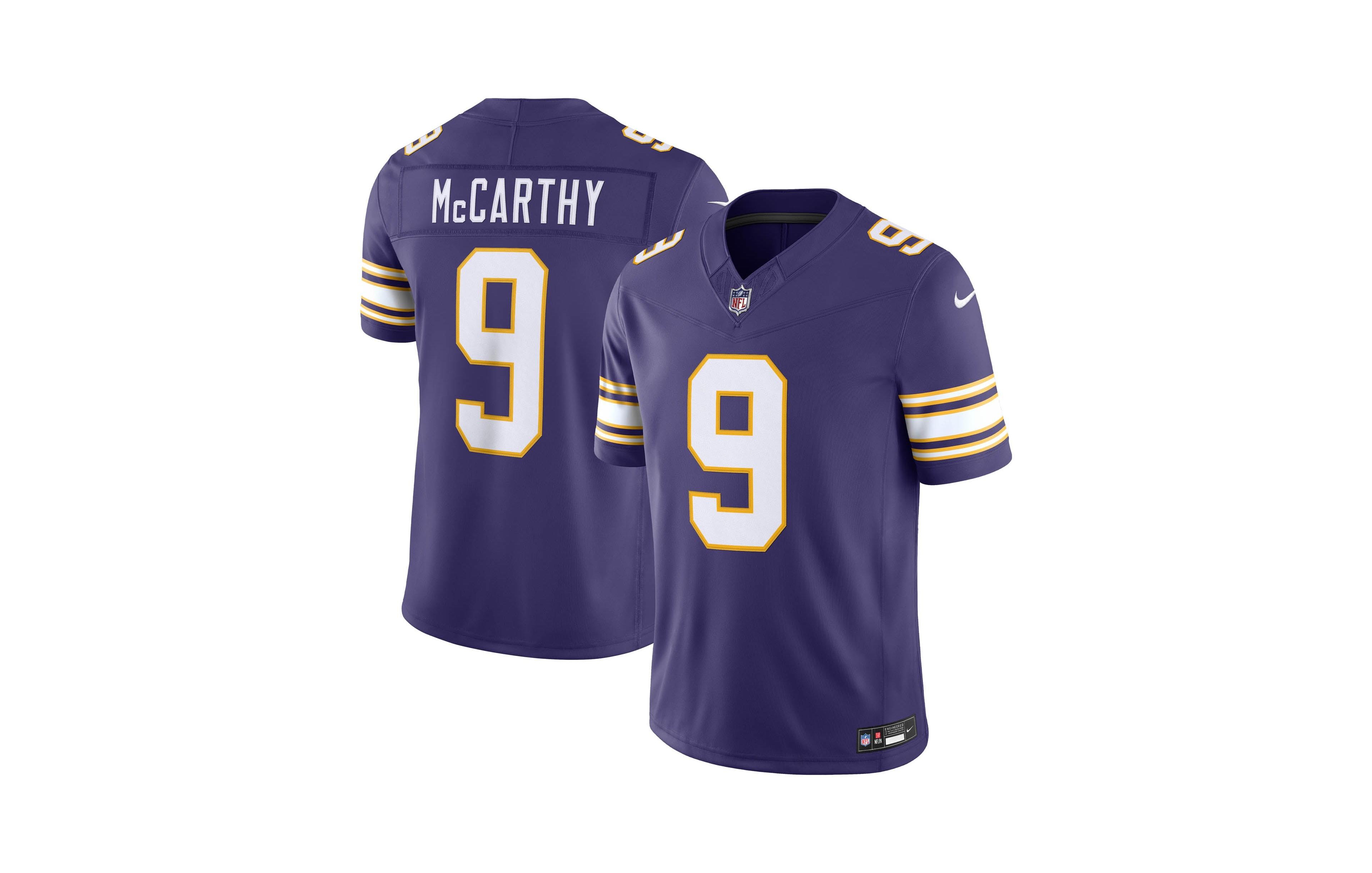 Nike Men's J.j. McCarthy Purple Minnesota Vikings Alternate Classic Vapor F.u.s.e. Stitched Limited Jersey