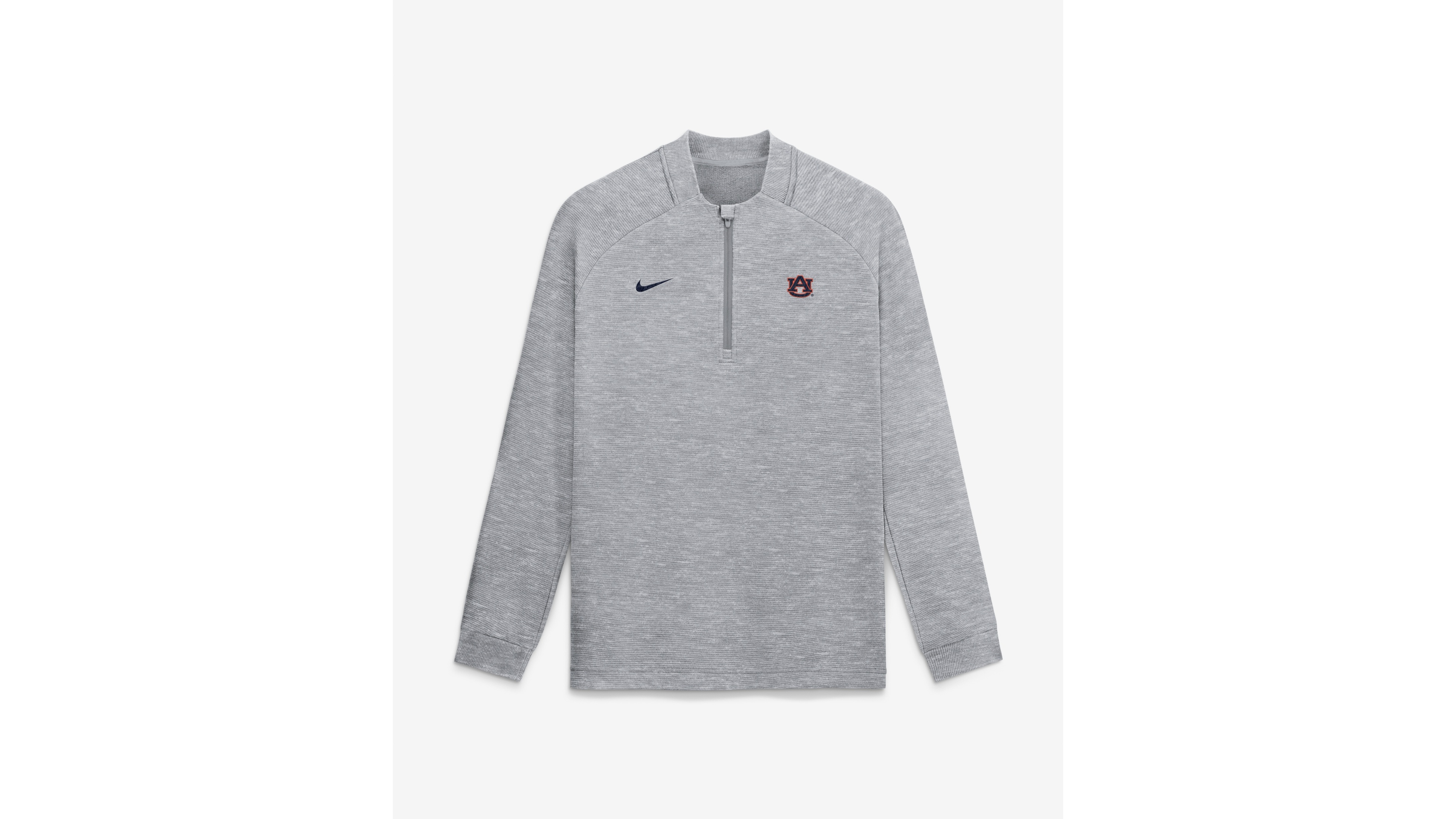 Nike Men's Gray Auburn Tigers Par Raglan Tri-Blend Therma-fit Half-Zip Pullover