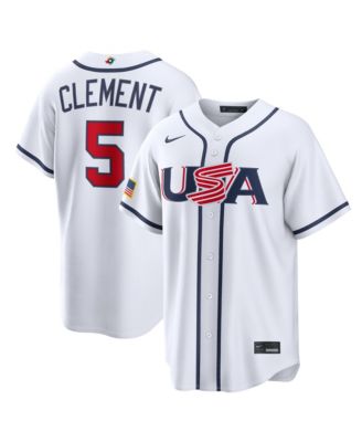 Men's Ernie Clement White USA Baseball 2026 World Baseball Classic Home Stadium Jersey