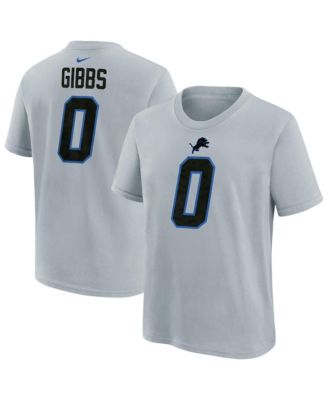 Big Boys and Girls Jahmyr Gibbs Silver Detroit Lions 2026 Rivalries Collection Name & Number T-Shirt