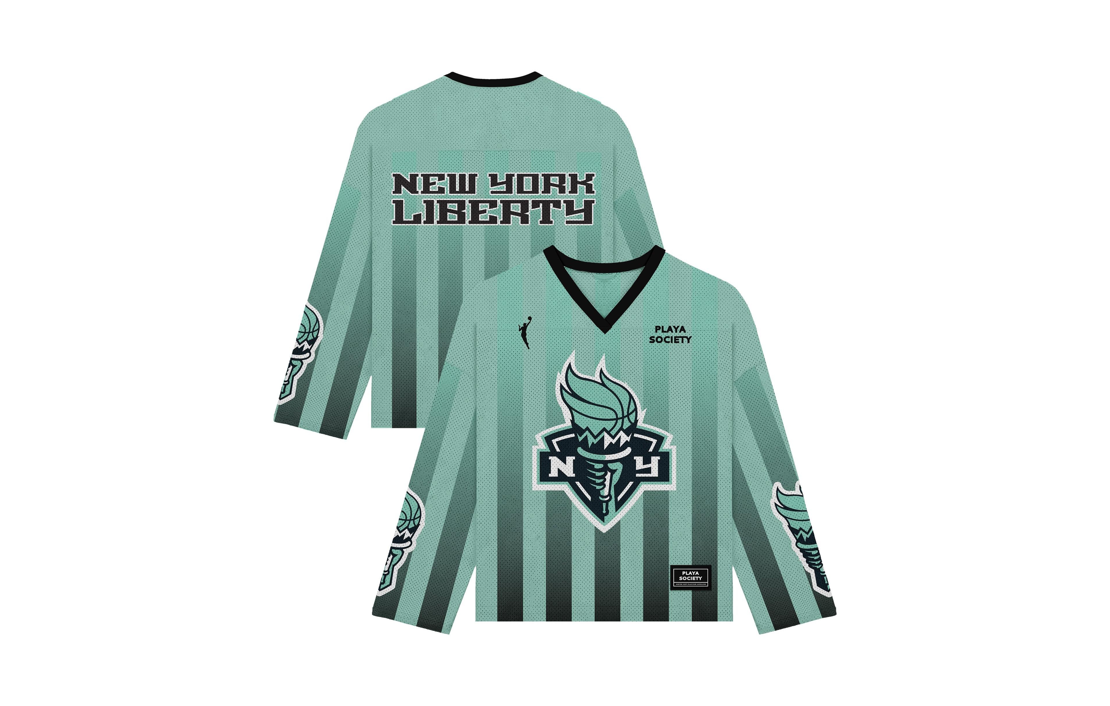 Playa Society Men's and Women's Mint New York Liberty Hockey Fashion Jersey