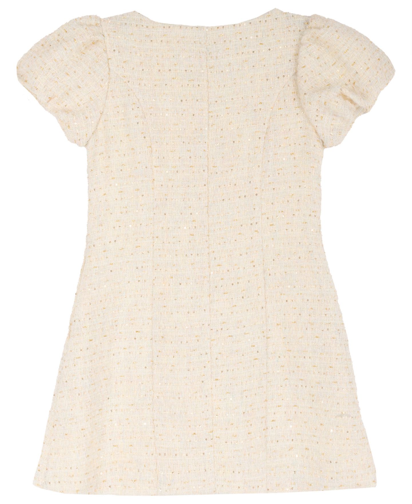 Платье Rare Editions Boucle Puff-Sleeve Square-Neck Dress для девочек, цвет: Слоновая кость — фото 5
