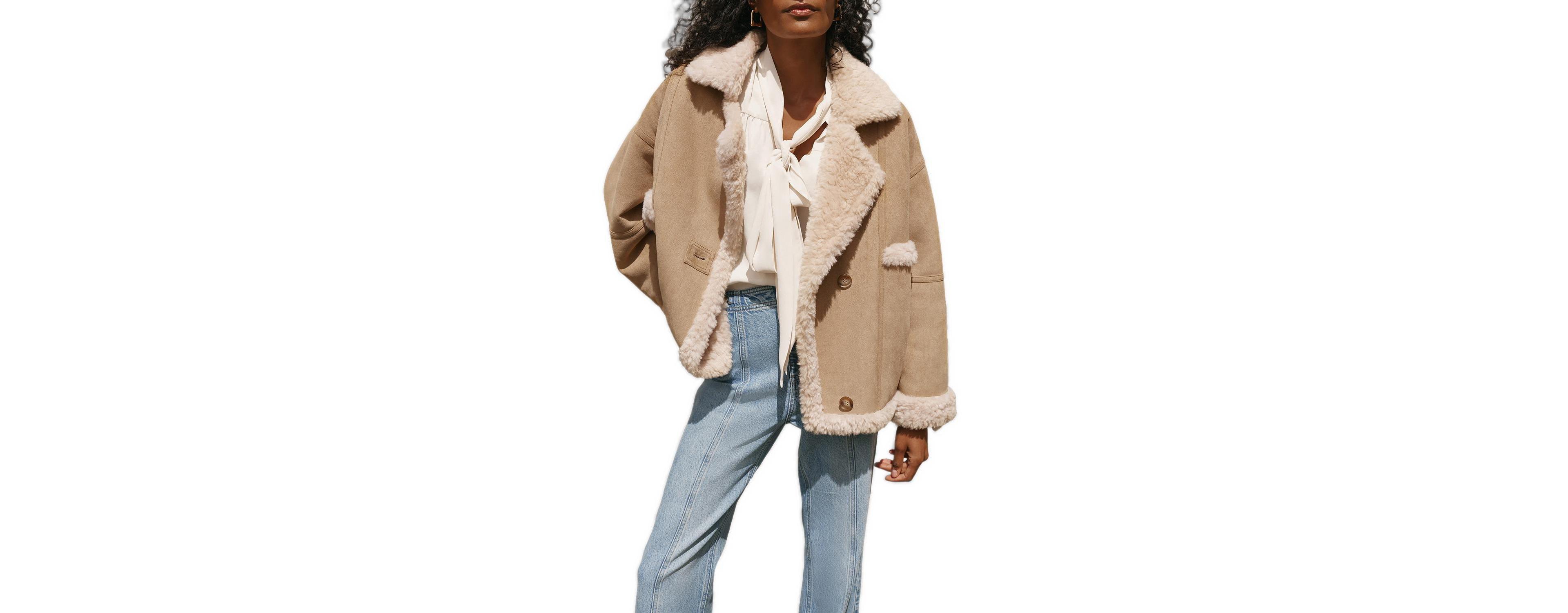 Mint Velvet Women's Faux Fur Lined Reversible Jacket