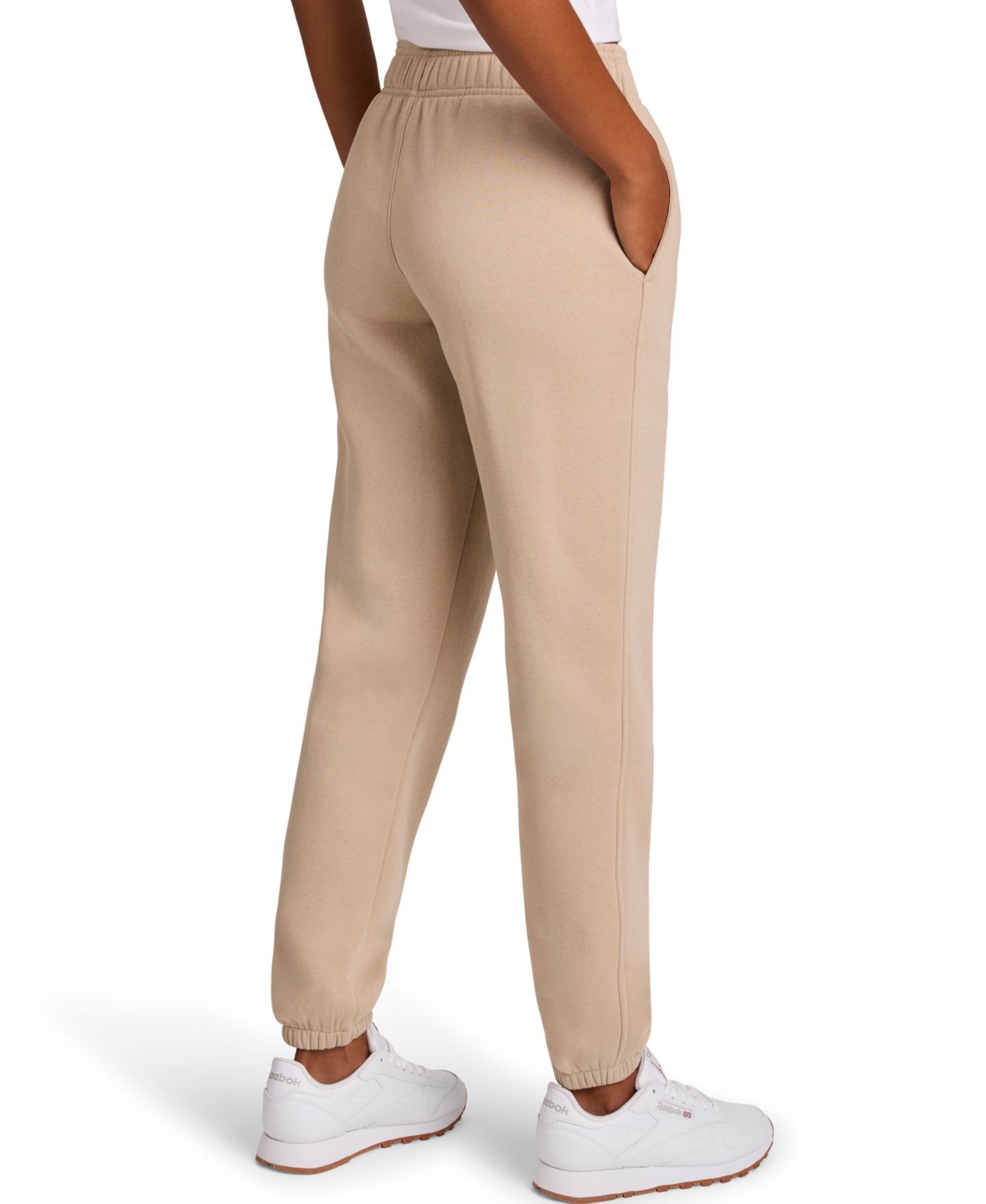 Женские брюки Reebok Loose-Fit Sweatpants, цвет: Бежевый — фото 3