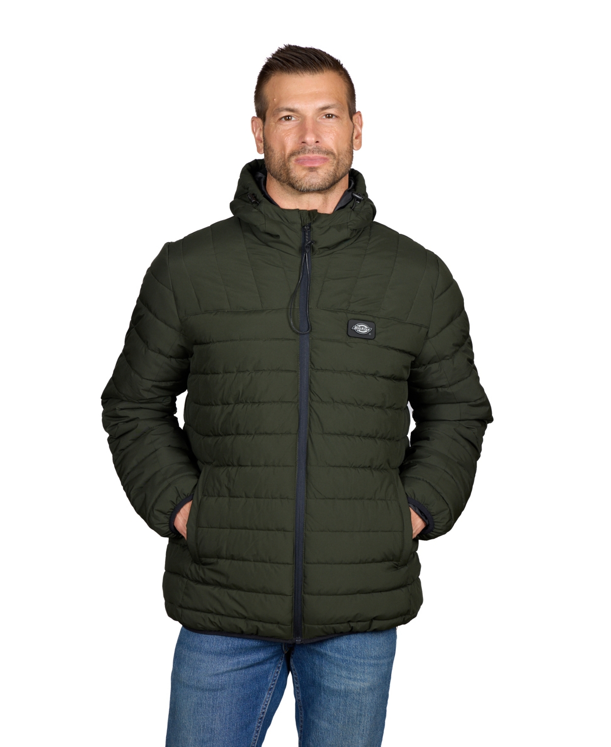 Dickies Men's Rechargeable Heated Channel-Quilted Puffer Jacket - Rosin