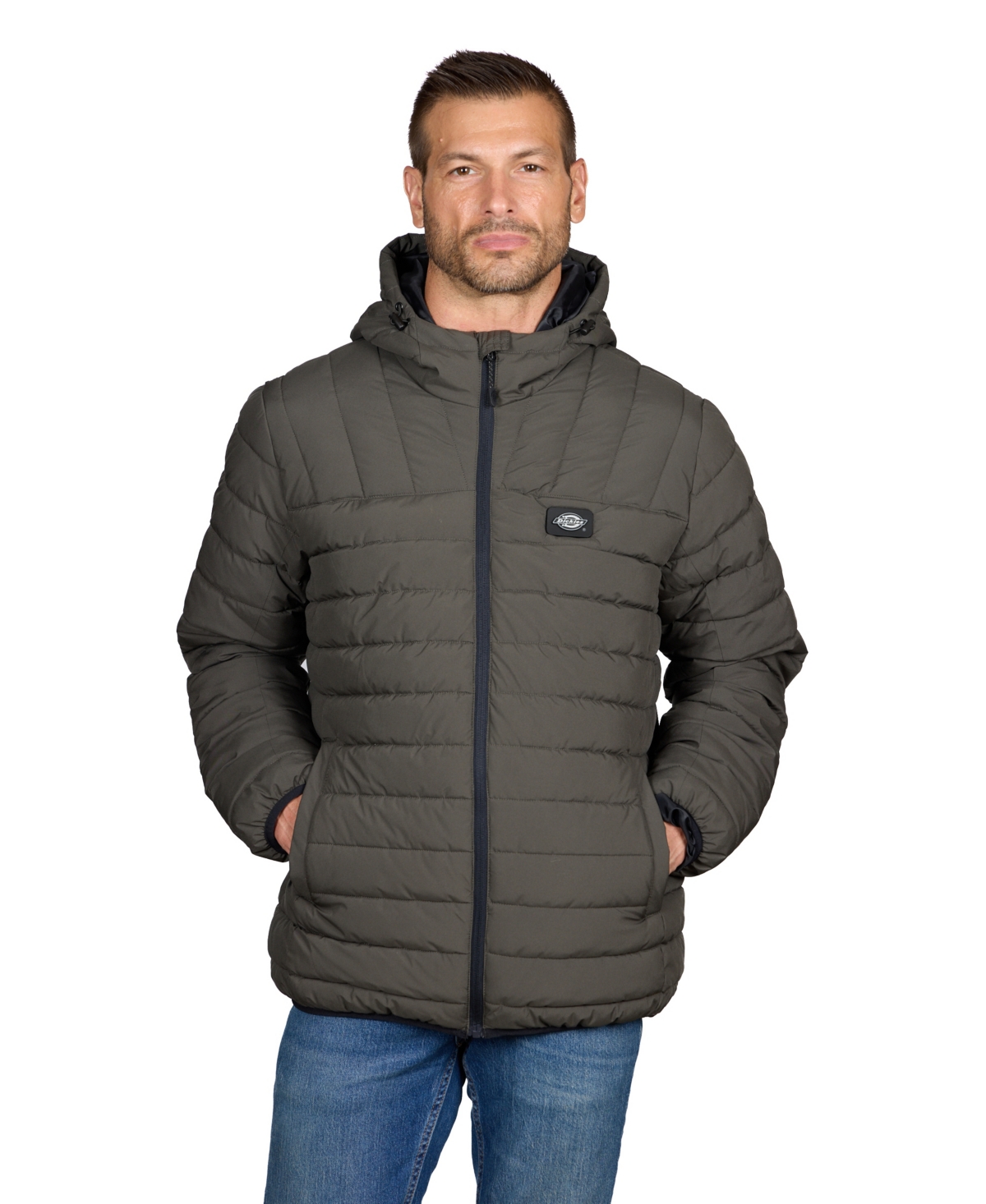 Dickies Men's Rechargeable Heated Channel-Quilted Puffer Jacket - Shadow