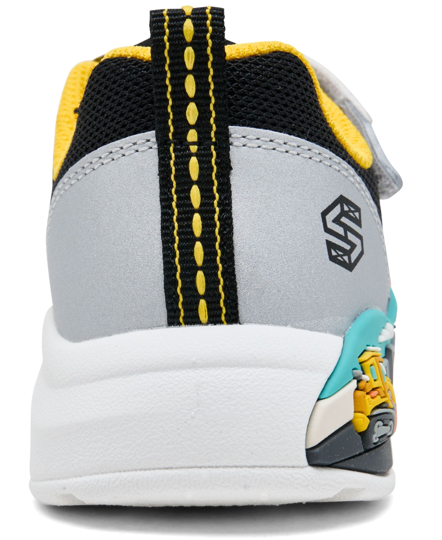 Детские высокие кроссовки Skechers Play Scene 2.0 со светящейся подошвой для мальчиков, цвет: Чёрный / Серебристый — фото 4