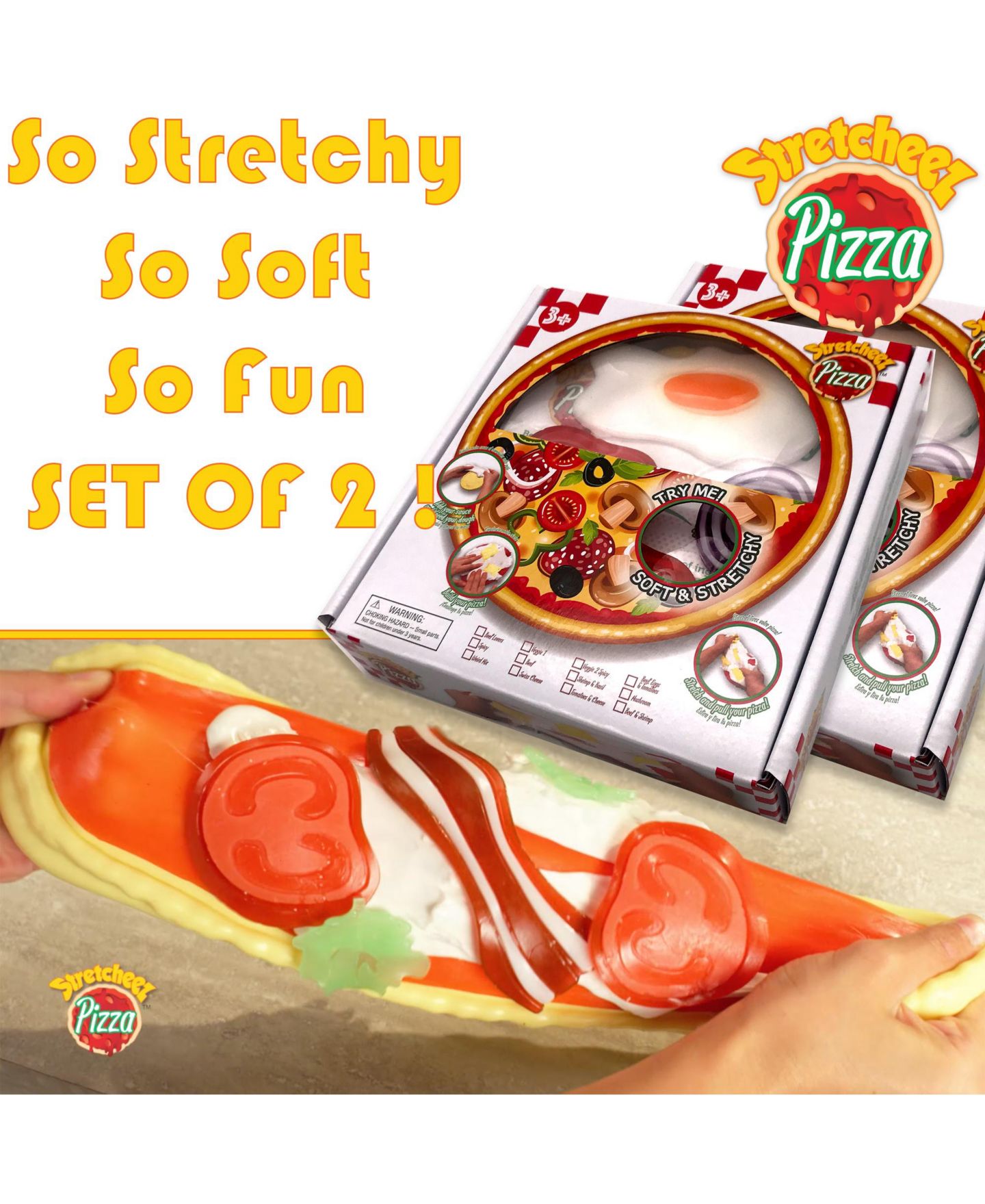 Игрушка-антистресс Stretcheez Pizza Blind Box, набор из 2 шт., от 3 лет — фото 5