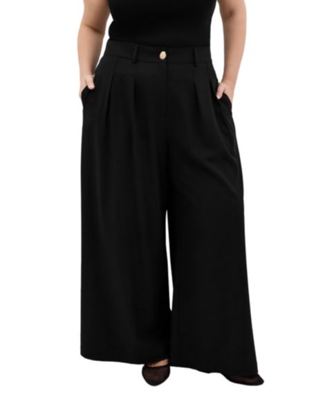 Женские брюки CITY CHIC Abbigail Wide Leg, цвет: Чёрный