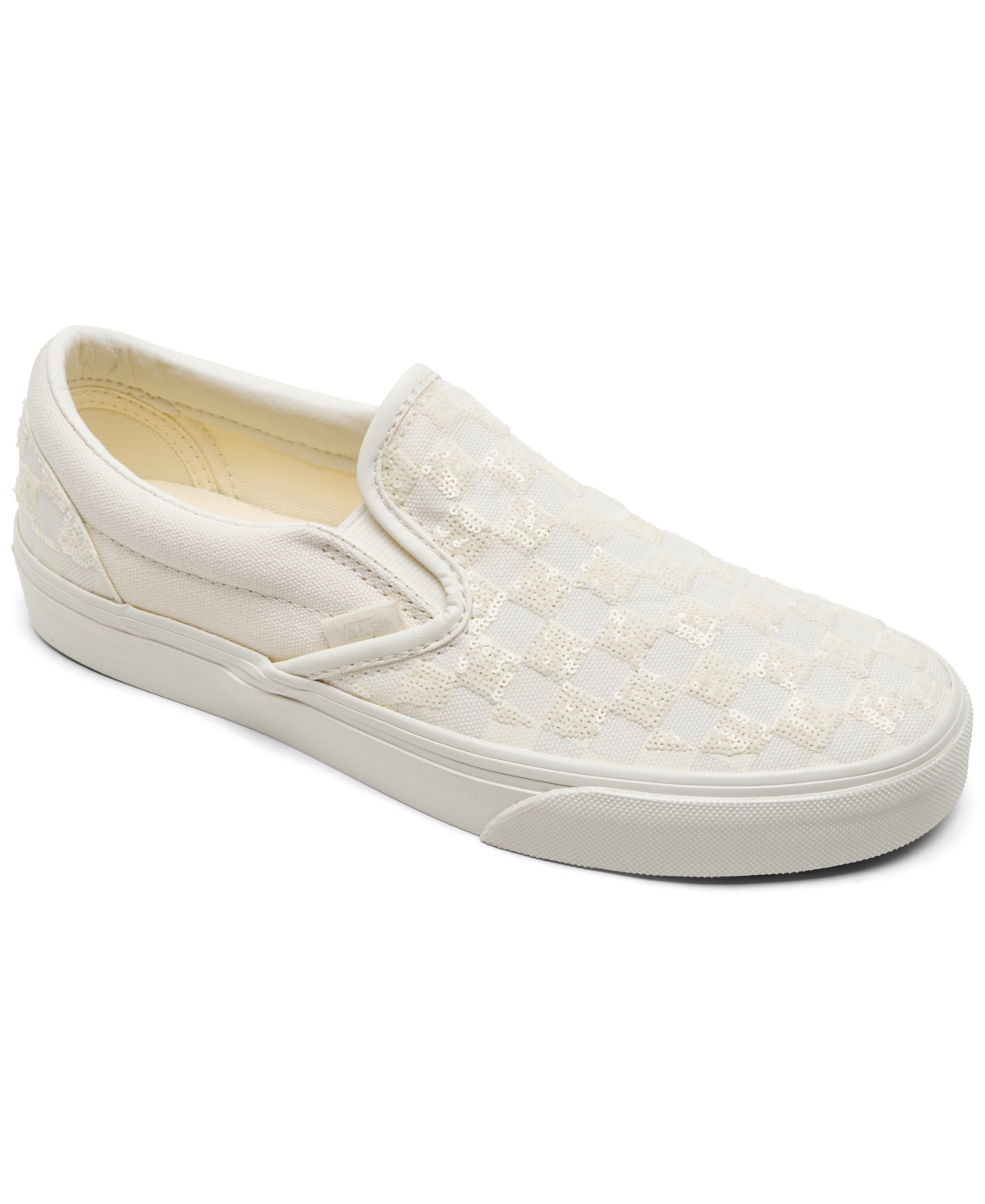Vans Women's Classic Slip-On Lifestyle Sneakers from Finish Line - White Checkerboard