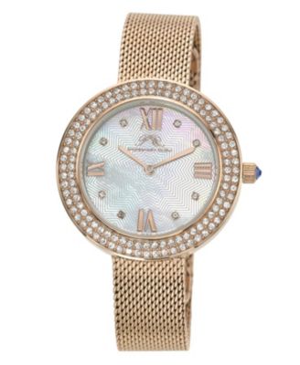 Women's Madeleine Quartz Mother of Pearl Dial Rose Tone Stainless Steel Mesh Bracelet Watch, 35mm
