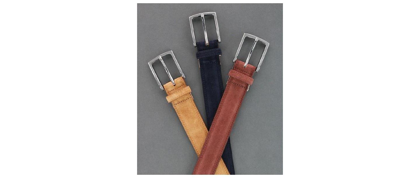 Мужской ремень TRAFALGAR Armando Italian Suede 35mm Feathered Edge Belt, цвет: Чёрный — фото 4